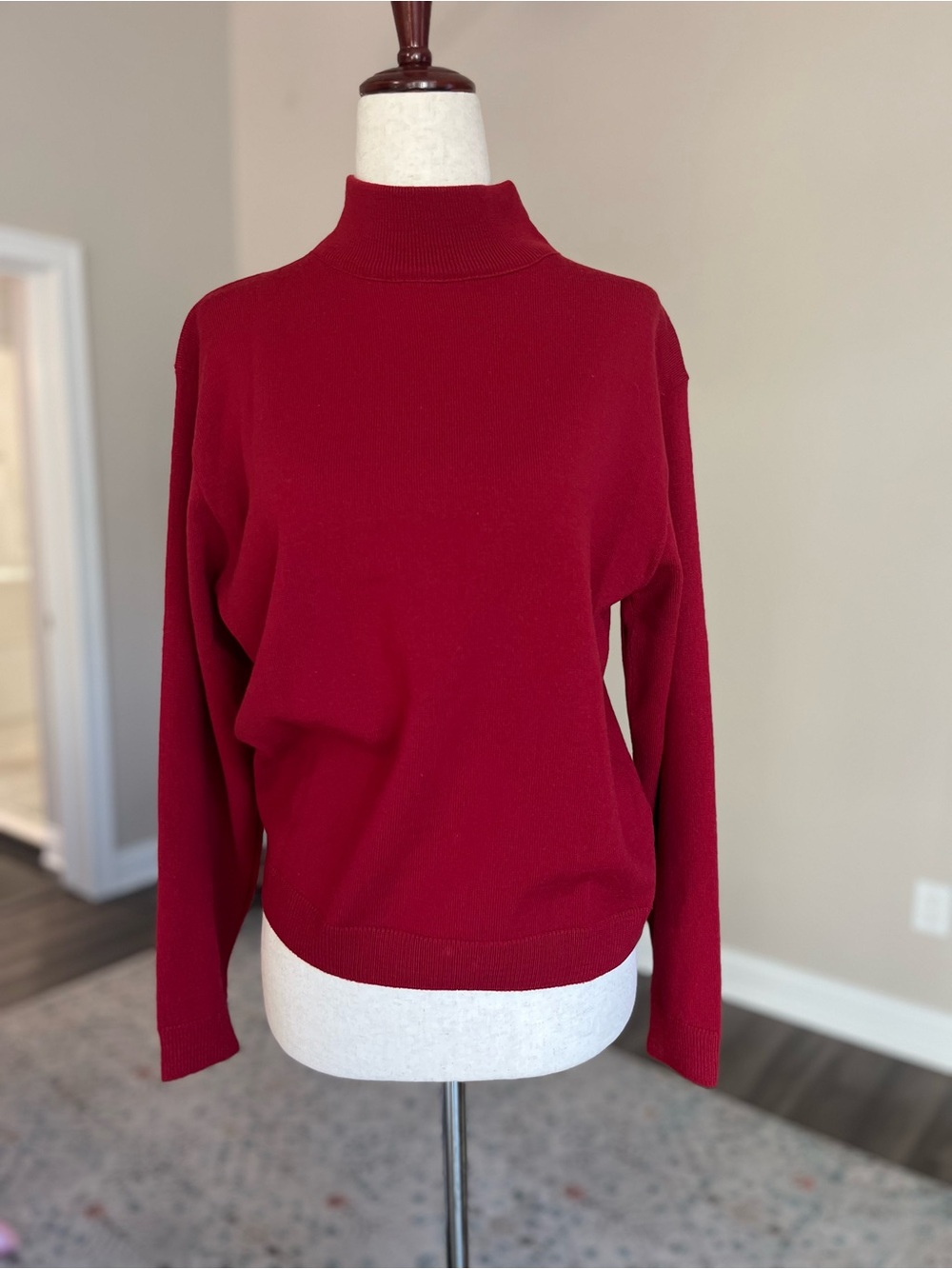 Pendleton Deep Red Mock Neck Sweater
